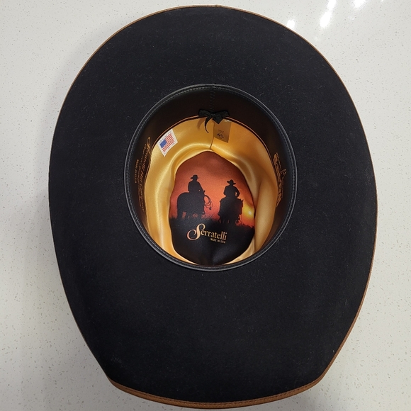 Serratelli 6X Beaver Felt Cowboy Hat Size 6 5/8 - Picture 6 of 10